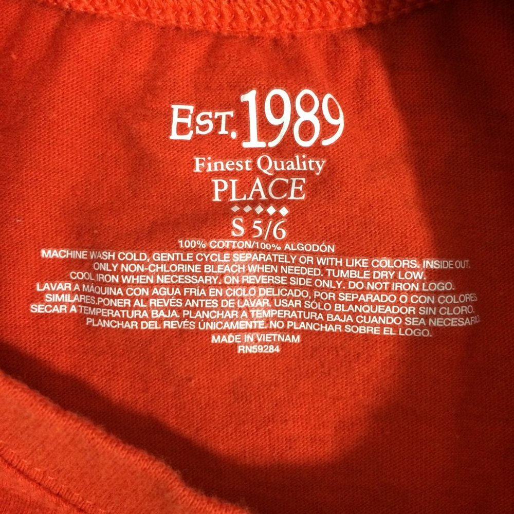 The Childrens Place Boys S 5/6 Orange DUDE! Tshirt - Picture 3 of 4
